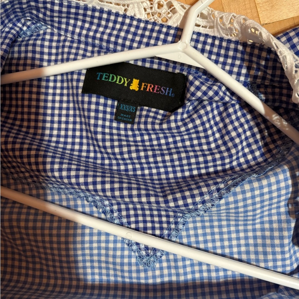 Teddy Fresh Blue Shirt Dress with Bear Design - Picture 4 of 4